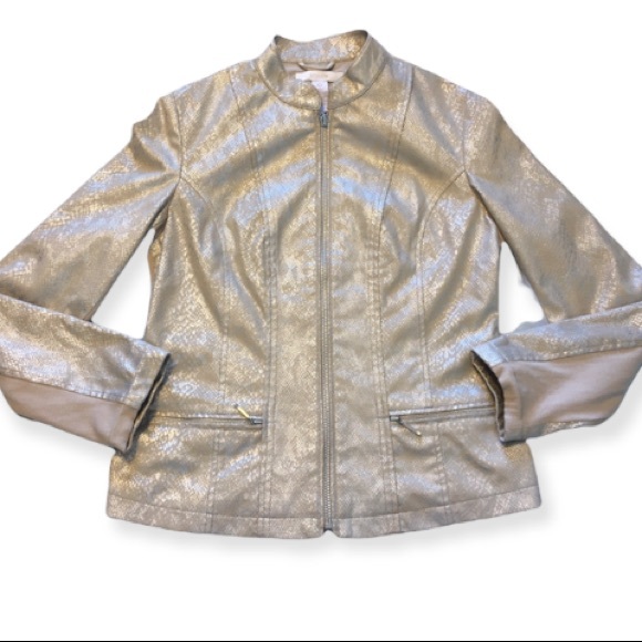 Chico’s Python Faux-Leather Moto Jacket - Picture 4 of 14
